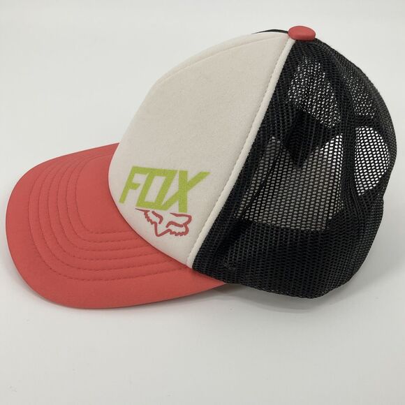 Fox Racing Neon Snapback Trucker Hat Black Orange White Cap Mesh Adjustable - Picture 4 of 13